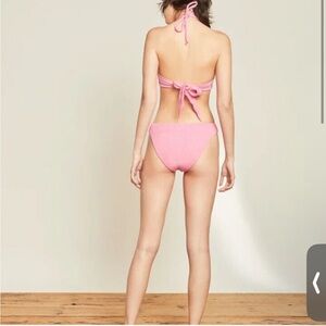 Veronica Beard Pink Sherbet Textured Bikini Bottom